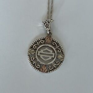 Harley-Davidson Black Hills Gold Silver Necklace